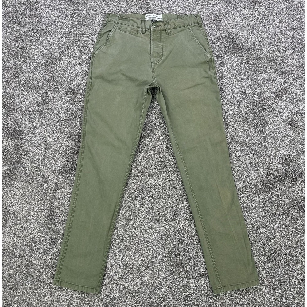 Deus EX‎ Machina Floyd Pant Mens 30 Military Green Button Fly Stretch Dress Work